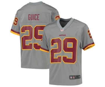 Men's Washington Redskins #29 Derrius Guice Limited Gray Inverted Legend Football Jersey