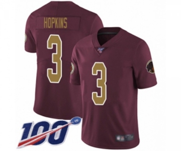 Men's Washington Redskins #3 Dustin Hopkins Burgundy Red Gold Number Alternate 80TH Anniversary Vapor Untouchable Limited Player 100th Season Football Jers