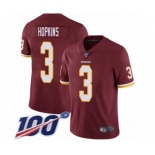 Men's Washington Redskins #3 Dustin Hopkins Burgundy Red Team Color Vapor Untouchable Limited Player 100th Season Football Jersey