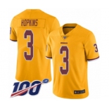 Men's Washington Redskins #3 Dustin Hopkins Limited Gold Rush Vapor Untouchable 100th Season Football Jersey