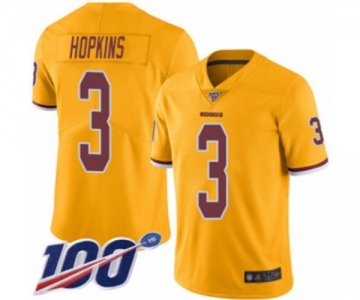 Men's Washington Redskins #3 Dustin Hopkins Limited Gold Rush Vapor Untouchable 100th Season Football Jersey