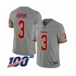 Men's Washington Redskins #3 Dustin Hopkins Limited Gray Inverted Legend 100th Season Football Jersey