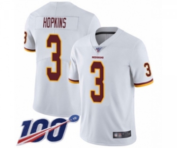 Men's Washington Redskins #3 Dustin Hopkins White Vapor Untouchable Limited Player 100th Season Football Jersey