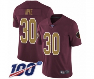 Men's Washington Redskins #30 Troy Apke Burgundy Red Gold Number Alternate 80TH Anniversary Vapor Untouchable Limited Player 100th Season Football Jersey