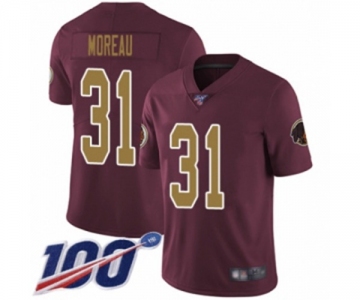 Men's Washington Redskins #31 Fabian Moreau Burgundy Red Gold Number Alternate 80TH Anniversary Vapor Untouchable Limited Player 100th Season Football Jers