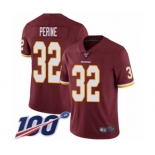 Men's Washington Redskins #32 Samaje Perine Burgundy Red Team Color Vapor Untouchable Limited Player 100th Season Football Jersey