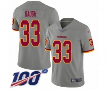 Men's Washington Redskins #33 Sammy Baugh Limited Gray Inverted Legend 100th Season Football Jersey