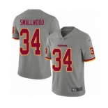 Men's Washington Redskins #34 Wendell Smallwood Limited Gray Inverted Legend Football Jersey