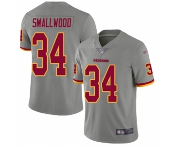 Men's Washington Redskins #34 Wendell Smallwood Limited Gray Inverted Legend Football Jersey