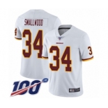 Men's Washington Redskins #34 Wendell Smallwood White Vapor Untouchable Limited Player 100th Season Football Jersey