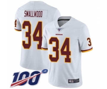 Men's Washington Redskins #34 Wendell Smallwood White Vapor Untouchable Limited Player 100th Season Football Jersey