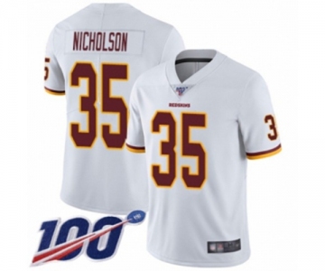 Men's Washington Redskins #35 Montae Nicholson White Vapor Untouchable Limited Player 100th Season Football Jersey