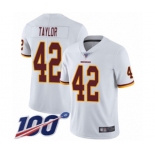 Men's Washington Redskins #42 Charley Taylor White Vapor Untouchable Limited Player 100th Season Football Jersey