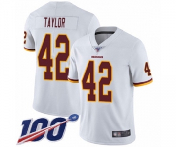 Men's Washington Redskins #42 Charley Taylor White Vapor Untouchable Limited Player 100th Season Football Jersey