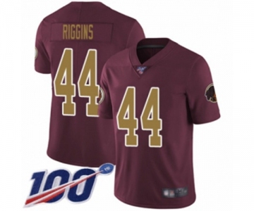 Men's Washington Redskins #44 John Riggins Burgundy Red Gold Number Alternate 80TH Anniversary Vapor Untouchable Limited Player 100th Season Football Jerse