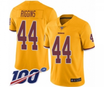 Men's Washington Redskins #44 John Riggins Limited Gold Rush Vapor Untouchable 100th Season Football Jersey