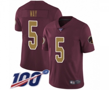 Men's Washington Redskins #5 Tress Way Burgundy Red Gold Number Alternate 80TH Anniversary Vapor Untouchable Limited Player 100th Season Football Jersey