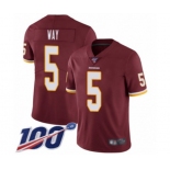 Men's Washington Redskins #5 Tress Way Burgundy Red Team Color Vapor Untouchable Limited Player 100th Season Football Jersey