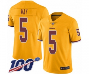 Men's Washington Redskins #5 Tress Way Limited Gold Rush Vapor Untouchable 100th Season Football Jersey