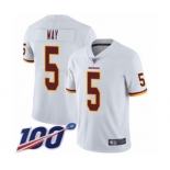 Men's Washington Redskins #5 Tress Way White Vapor Untouchable Limited Player 100th Season Football Jersey