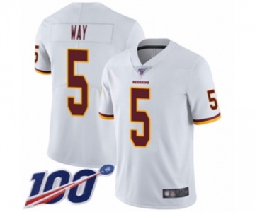 Men's Washington Redskins #5 Tress Way White Vapor Untouchable Limited Player 100th Season Football Jersey