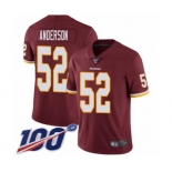 Men's Washington Redskins #52 Ryan Anderson Burgundy Red Team Color Vapor Untouchable Limited Player 100th Season Football Jersey