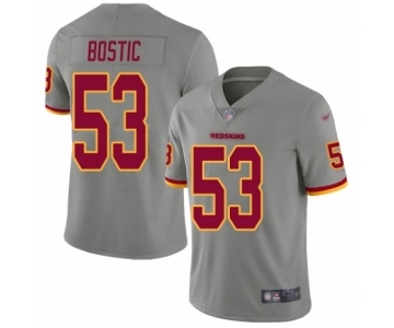 Men's Washington Redskins #53 Jon Bostic Limited Gray Inverted Legend Football Jersey