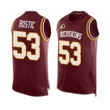 Men's Washington Redskins #53 Jon Bostic Limited Red Player Name & Number Tank Top Football Jersey