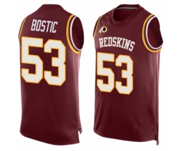 Men's Washington Redskins #53 Jon Bostic Limited Red Player Name & Number Tank Top Football Jersey