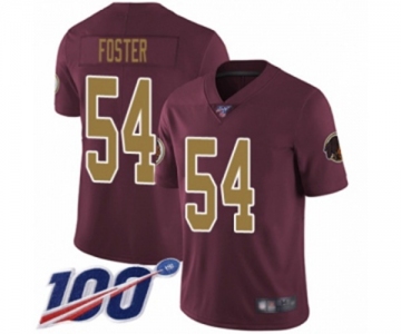 Men's Washington Redskins #54 Mason Foster Burgundy Red Gold Number Alternate 80TH Anniversary Vapor Untouchable Limited Player 100th Season Football Jerse