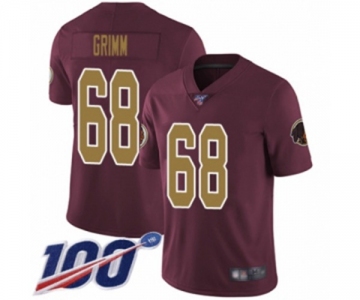 Men's Washington Redskins #68 Russ Grimm Burgundy Red Gold Number Alternate 80TH Anniversary Vapor Untouchable Limited Player 100th Season Football Jersey