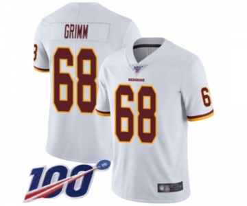 Men's Washington Redskins #68 Russ Grimm White Vapor Untouchable Limited Player 100th Season Football Jersey