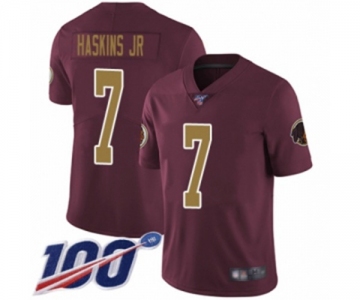 Men's Washington Redskins #7 Dwayne Haskins Burgundy Red Gold Number Alternate 80TH Anniversary Vapor Untouchable Limited Player 100th Season Jersey