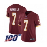 Men's Washington Redskins #7 Dwayne Haskins Burgundy Red Team Color Vapor Untouchable Limited Player 100th Season Jersey