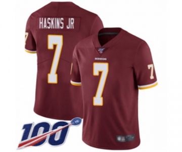 Men's Washington Redskins #7 Dwayne Haskins Burgundy Red Team Color Vapor Untouchable Limited Player 100th Season Jersey