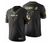 Men's Washington Redskins #7 Dwayne Haskins Jr Black Golden Limited Football 100th Season Jersey