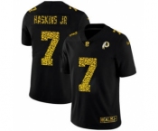 Men's Washington Redskins #7 Dwayne Haskins Jr Black Leopard Print Fashion Vapor Limited Football Jersey