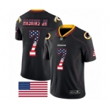 Men's Washington Redskins #7 Dwayne Haskins Limited Black Rush USA Flag Football Jersey