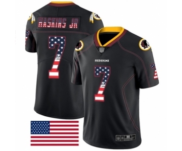 Men's Washington Redskins #7 Dwayne Haskins Limited Black Rush USA Flag Football Jersey