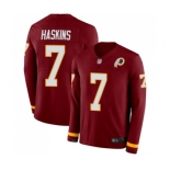 Men's Washington Redskins #7 Dwayne Haskins Limited Burgundy Therma Long Sleeve Football Jersey