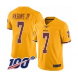 Men's Washington Redskins #7 Dwayne Haskins Limited Gold Rush Vapor Untouchable 100th Season Football Jerseys