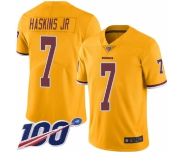 Men's Washington Redskins #7 Dwayne Haskins Limited Gold Rush Vapor Untouchable 100th Season Football Jerseys