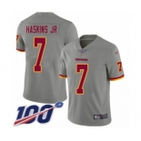 Men's Washington Redskins #7 Dwayne Haskins Limited Gray Inverted Legend 100th Season Football Jerseys