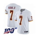 Men's Washington Redskins #7 Dwayne Haskins White Vapor Untouchable Limited Player 100th Season Jersey