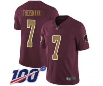 Men's Washington Redskins #7 Joe Theismann Burgundy Red Gold Number Alternate 80TH Anniversary Vapor Untouchable Limited Player 100th Season Football Jerse