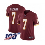 Men's Washington Redskins #7 Joe Theismann Burgundy Red Team Color Vapor Untouchable Limited Player 100th Season Football Jersey