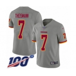 Men's Washington Redskins #7 Joe Theismann Limited Gray Inverted Legend 100th Season Football Jersey