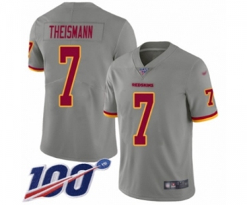 Men's Washington Redskins #7 Joe Theismann Limited Gray Inverted Legend 100th Season Football Jersey