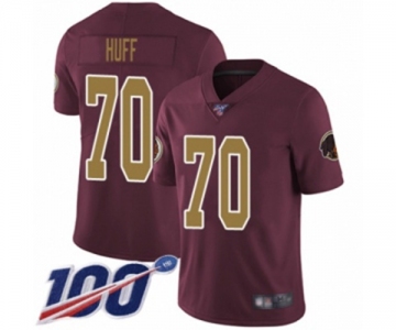 Men's Washington Redskins #70 Sam Huff Burgundy Red Gold Number Alternate 80TH Anniversary Vapor Untouchable Limited Player 100th Season Football Jersey