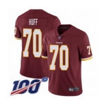 Men's Washington Redskins #70 Sam Huff Burgundy Red Team Color Vapor Untouchable Limited Player 100th Season Football Jersey